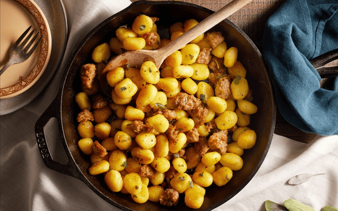 Crispy Gnocchi with Sausage and Sage Brown Butter
